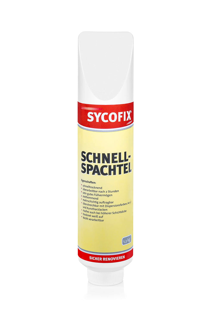 Sycofix Schnellspachtel 1,3 kg, für innen und aussen, rosthemmend, rissfrei, weiss, Acryl Schnellspa
