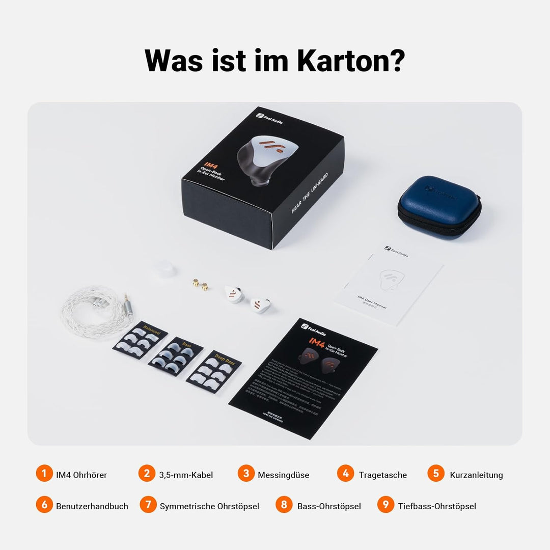 Fosi Audio IM4 Offene Hi-Fi-In-Ear-Monitor-Kopfhörer, 10-mm-Beryllium-Treiber, N52-Doppelmagnet und