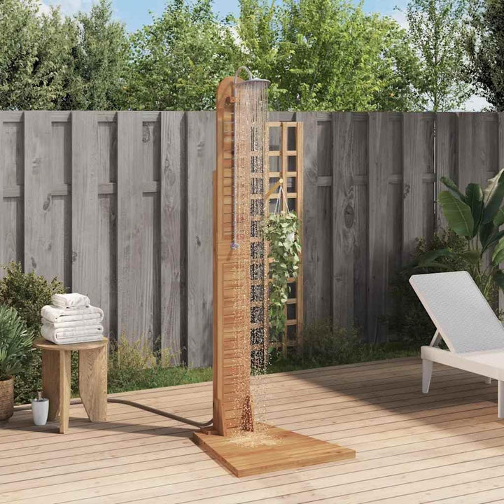 vidaXL Teak Massivholz Gartendusche Aussendusche Pooldusche Solardusche