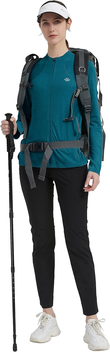 MoFiz Damen Laufjacke Leicht Sportjacke Trainingsjacke Langarm Fitness Wandern Yoga Jacke Atmungsakt