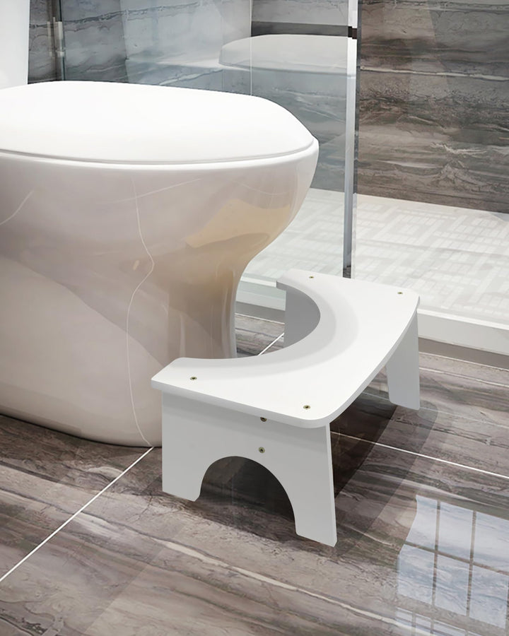 RayLove Physiologischer Toilettenhocker aus Bambus – WC-Trittbrett aus Holz – 35 Grad strapazierfähi