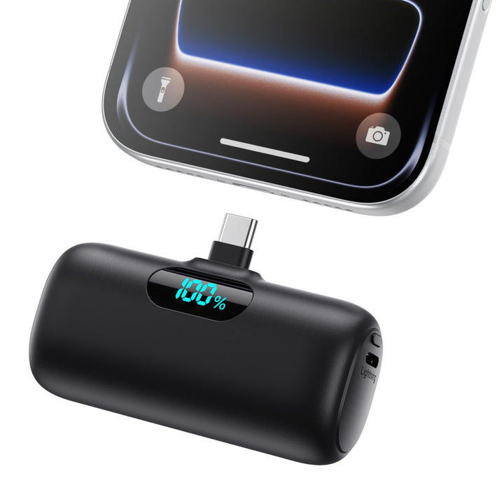 Power Bank USB C 5000mAh, Mini Powerbank Klein Aber Stark 15W PD 3.0 Schnelles Aufladen Tragbares Ex