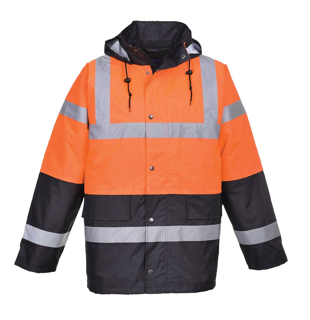 Portwest Zweifarbige Warnschutz-Verkehrs-Jacke, Grösse: 5XL, Farbe: Orange, S467ORR5XL