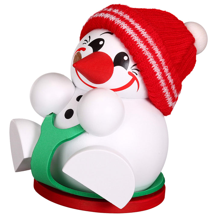 Seiffener Volkskunst | Deko Räuchermännchen | Cool-Man Räuchermann 9 cm | Schneemann | Original Erzg