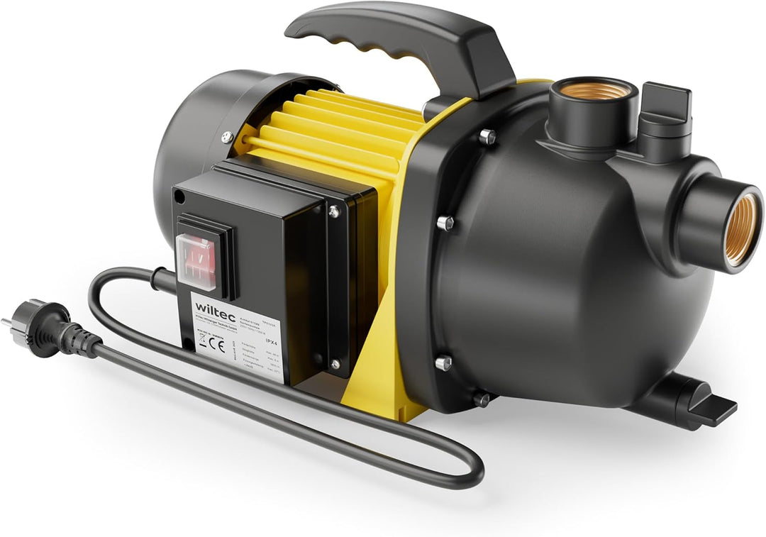 Gartenpumpe 3800l/h, 1200W mit Tragegriff & Wasserablassschraube, max. Förderhöhe 48m, für Süsswasse