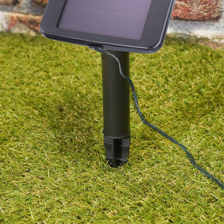 Esotec Solar Lichtschlauch, 10m, 100 LEDs, warmweiss, Zuleitung 2m, Akku, Solarmodul, Erdspiess, Win