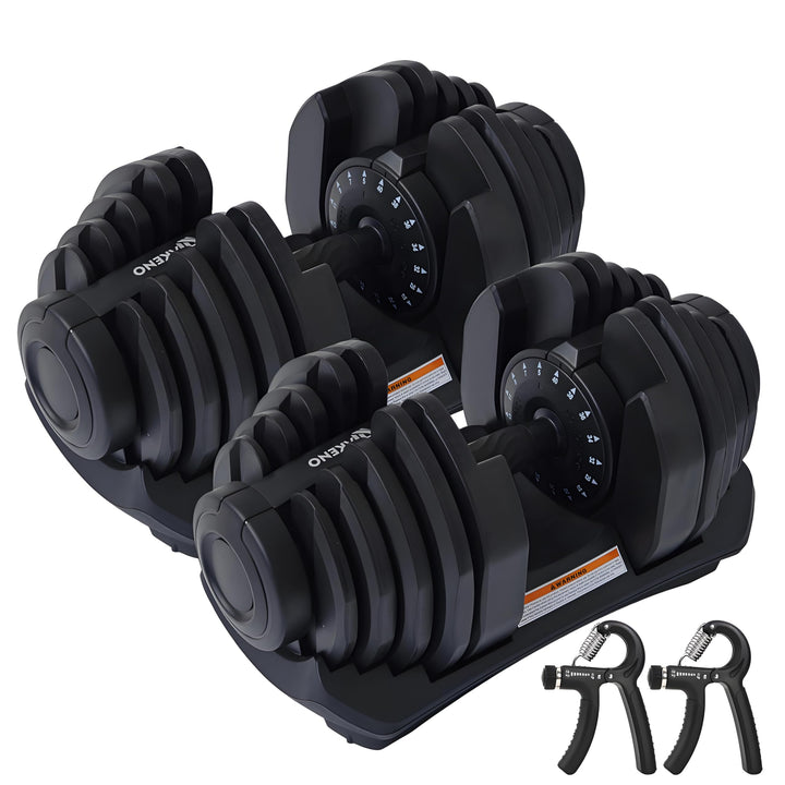 HAKENO 2x24/40kg Verstellbare Hanteln 15 in 1 Hantelset Einstellbare Platzsparende Hanteln, Kraftrai