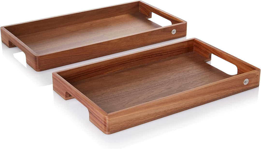 AdHoc ST25 Serviertablett für Tee, Kaffee oder Speisen Serve, Akazien-/Walnussholz 50x30 CM, 50x30 C