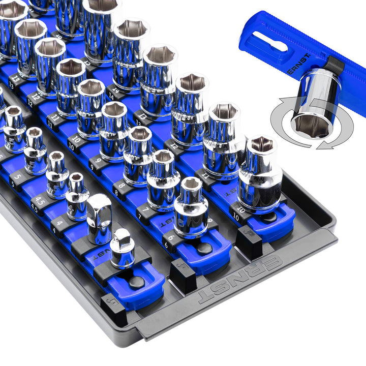 Ernst Manufacturing Socket Boss 8491 Steckschlüssel-Organizer, 3-läufig, 33 cm, Blau 13-Inch Blau, M