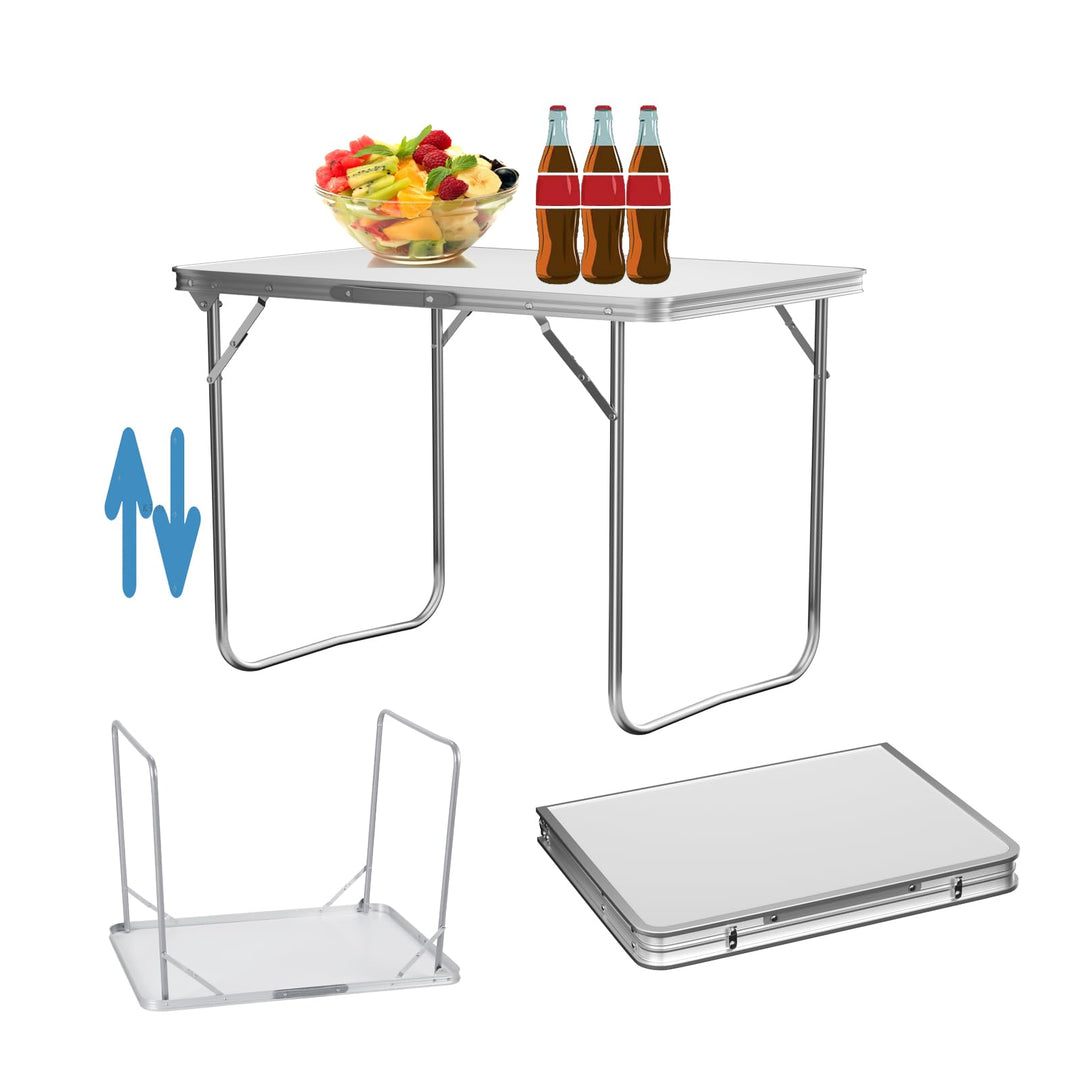 80CM/2.6FT Tragbarer Aluminium Klapptisch Heavy Duty Picknick Kochen Camping Tisch, Mehrzweck Pop-Up
