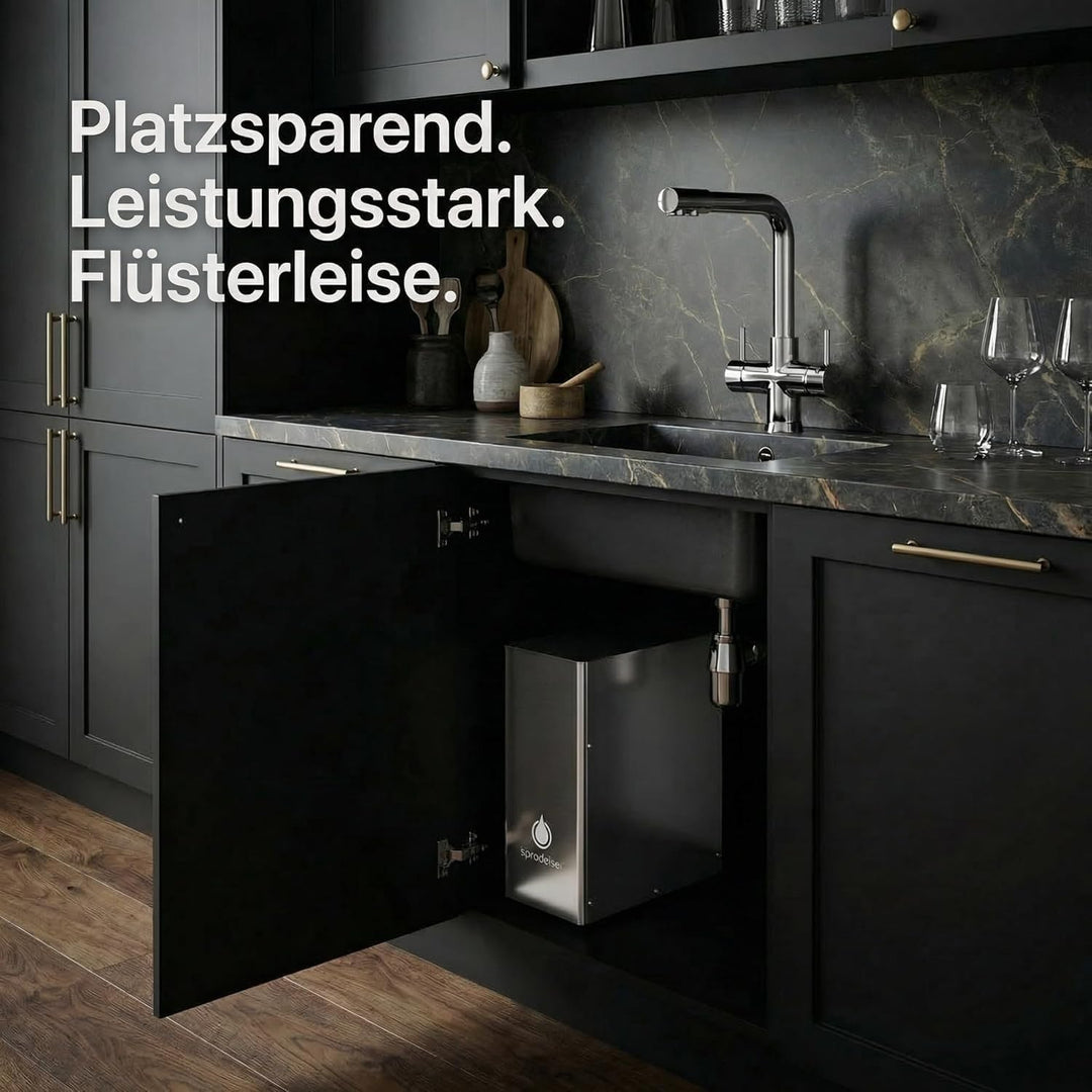 Untertisch Wassersprudler System INOX Trinkwassersprudler mit 5-Wege Wasserhahn Küche, Sprudelwasser