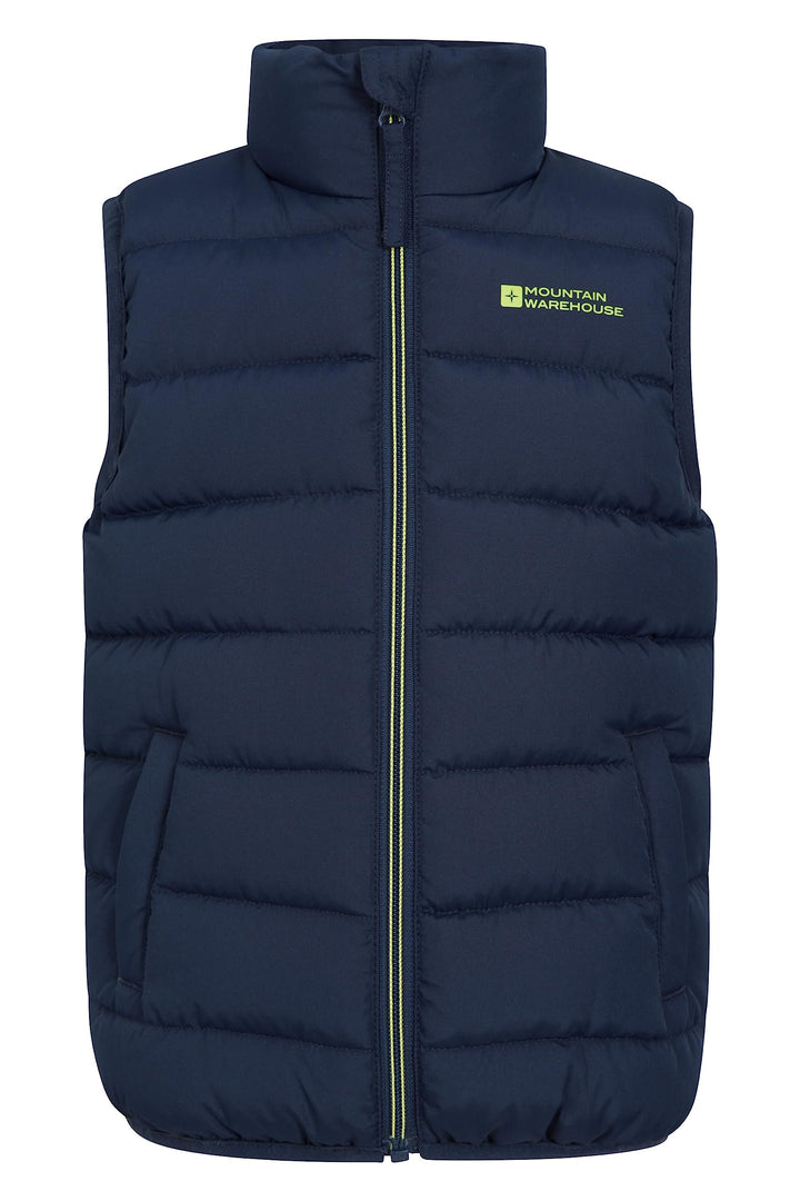 Mountain Warehouse Gepolsterte Kinder-Weste von Rocko - wasserabweisend, Mikrofaserweste, 2 Vorderta
