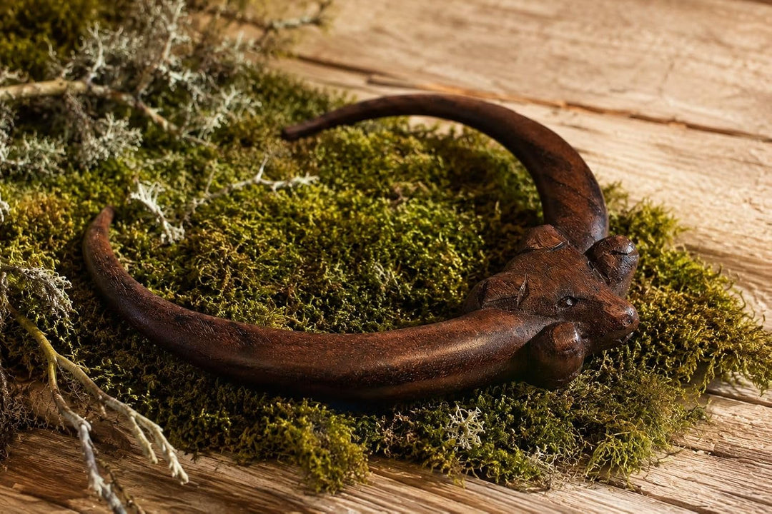 Windalf Wikinger Torques RAM Ø12.5 cm Halsreif Widderkopf Nordische Mythologie Holz