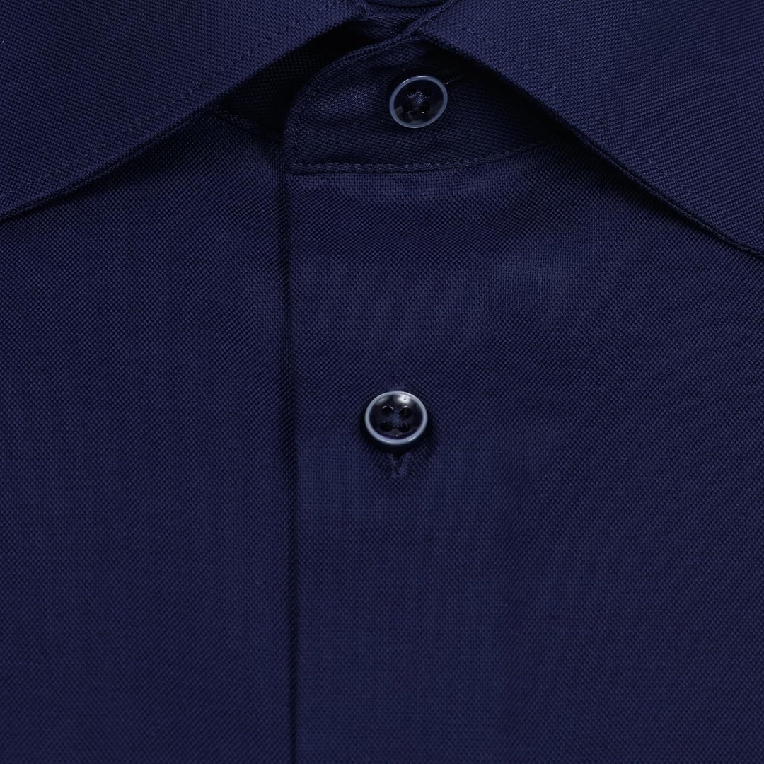 ETERNA Herren Businesshemd Kurzarm Comfort FIT | Uni | Bügelfrei | Kent Kragen 41 Dunkelblau-(19), 4