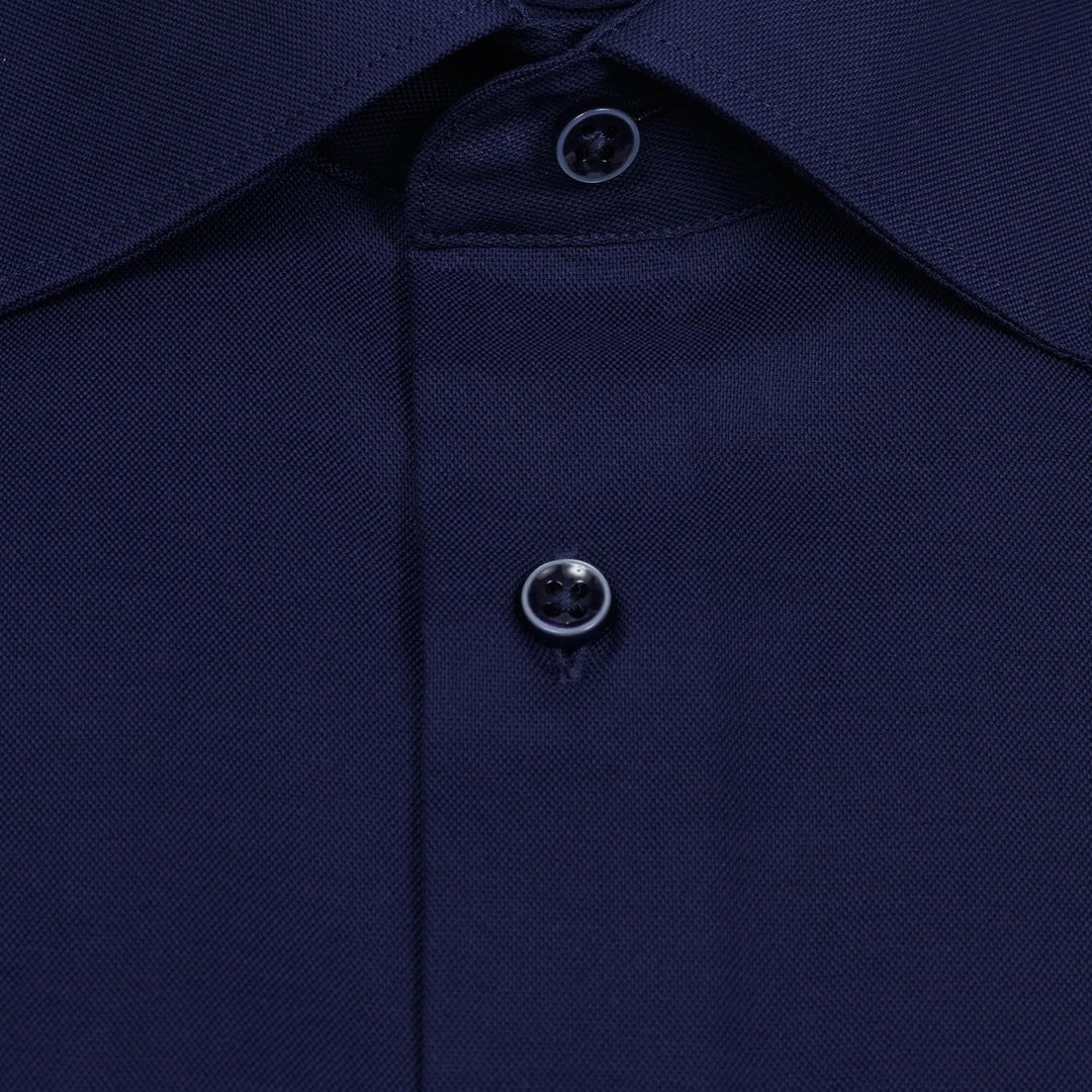 ETERNA Herren Businesshemd Kurzarm Comfort FIT | Uni | Bügelfrei | Kent Kragen 43 Dunkelblau-(19), 4