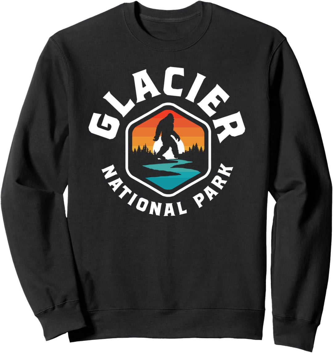Glacier National Park Vintage Bigfoot Outdoor Sweatshirt