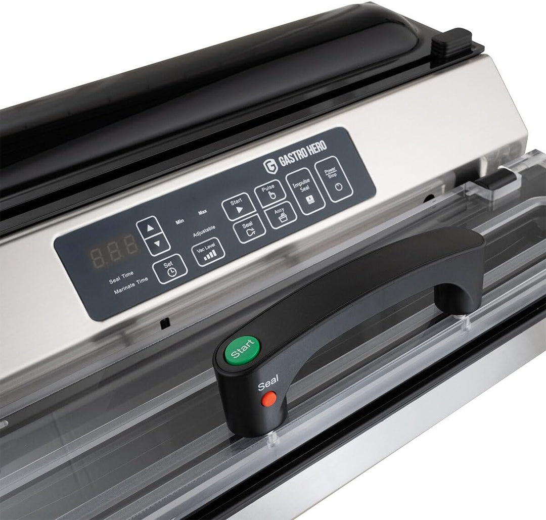 Beutel-Vakuumiergerät BVM016DP – Profi Vakuumierer 16 l/min mit 400 mm Schweissnaht aus Edelstahl –
