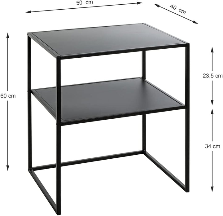 HAKU Möbel Beistelltisch, schwarz, B 50 x T 40 x H 60, B 50 x T 40 x H 60