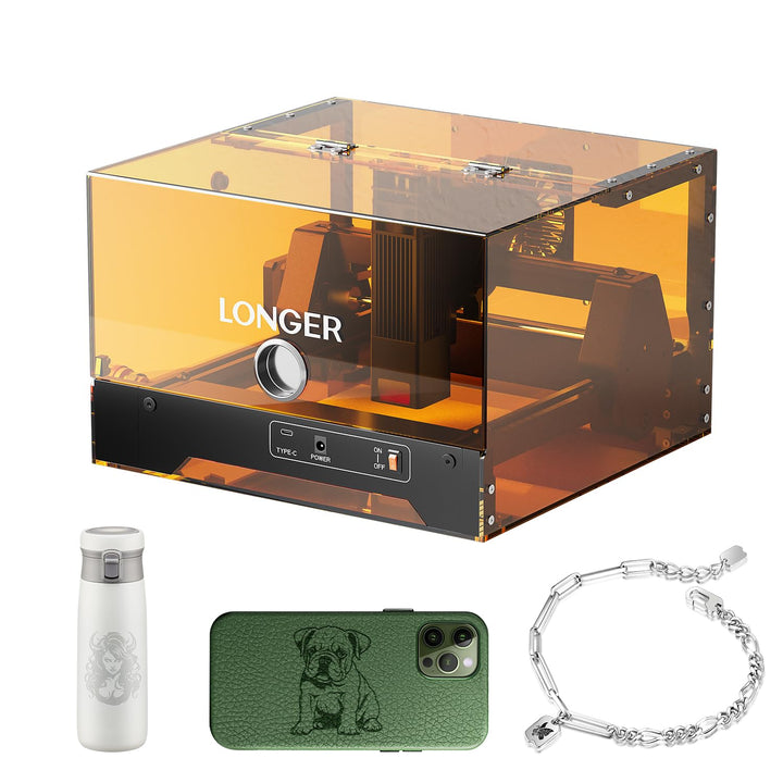 LONGER Ray5 miniS Lasergravierer mit Acryl-Schutzhaube, Laserklasse 1, unterstützt Offline-Gravur; i