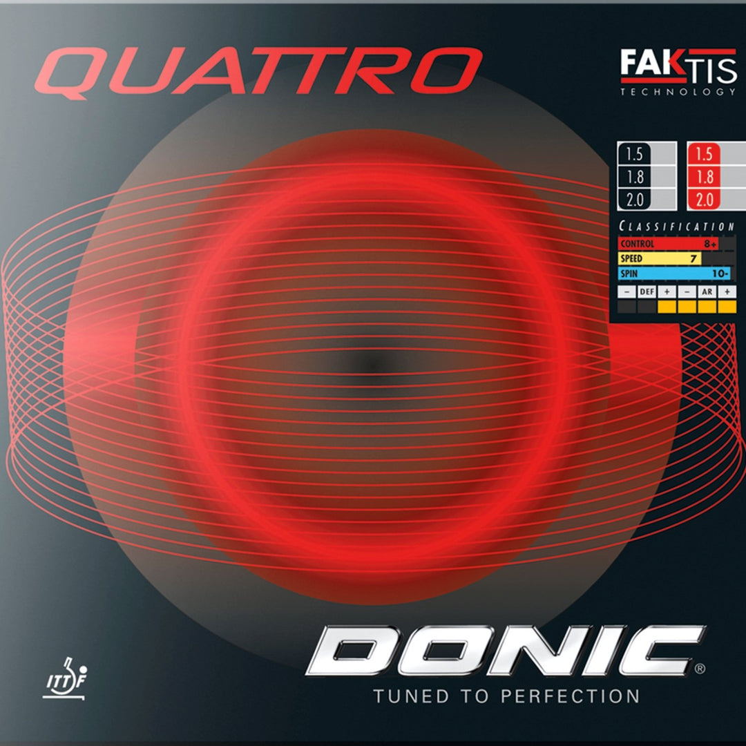 DONIC Belag Quattro Farbe 1,8 mm, schwarz, Grösse 1,8 mm, schwarz