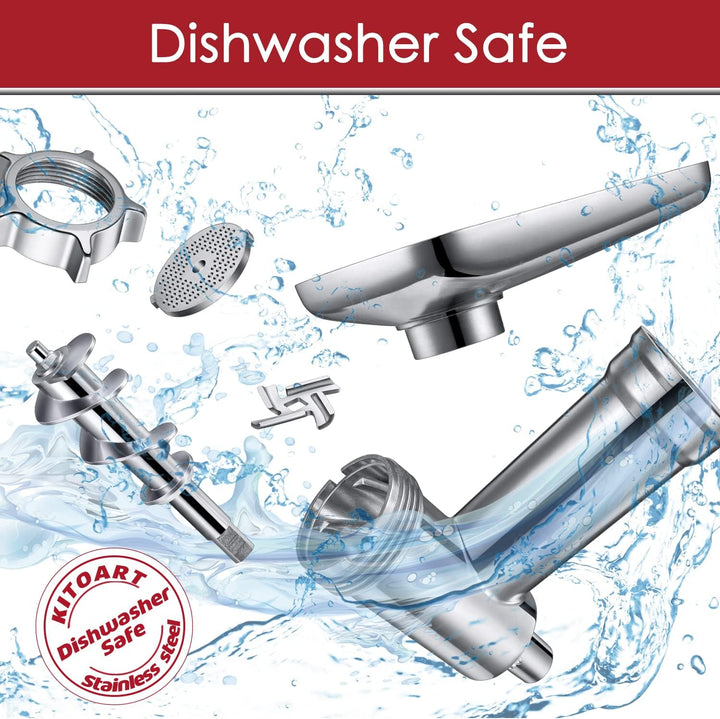 Edelstahl-Fleischwolf-Aufsätze für KitchenAid Mixer, Fleischwolf, Wurstfüller, perfekter Mahlaufsatz