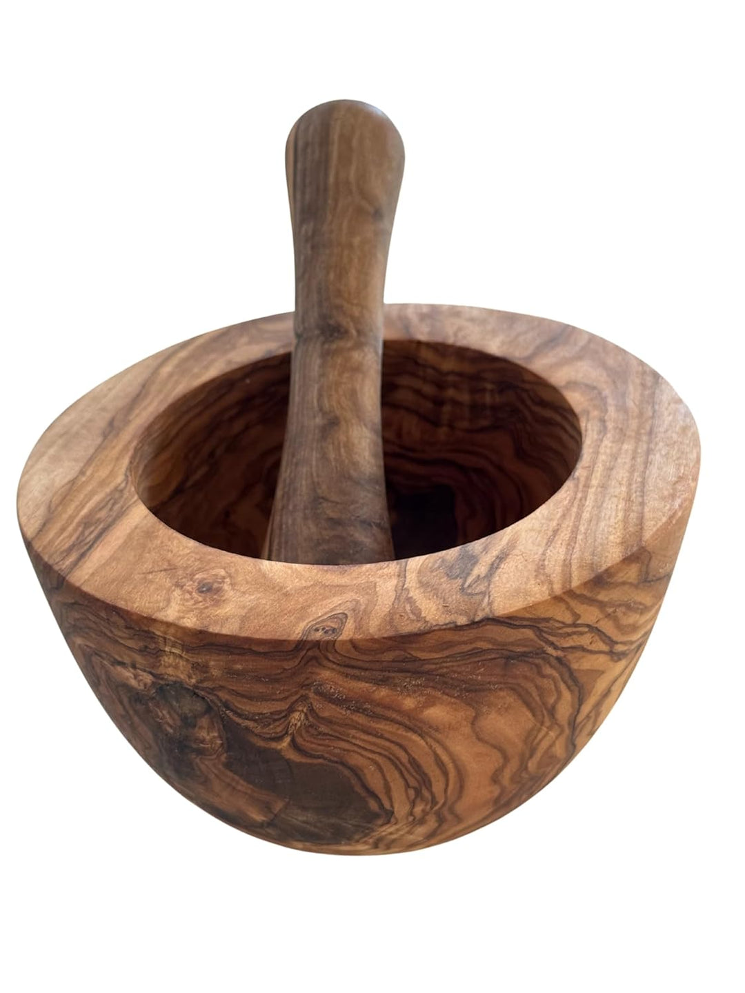 SmokeMax® / Olivenholz Mörser und Stössel Set/Holzmörser/Kräutermörser/Gewürzmörser/ca. 14cm
