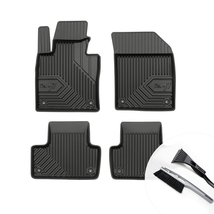 Gummimatten Auto Fussmatten mit Rand Gummi Automatten 4-teilig Set - passend für Volvo XC60 II ab 20