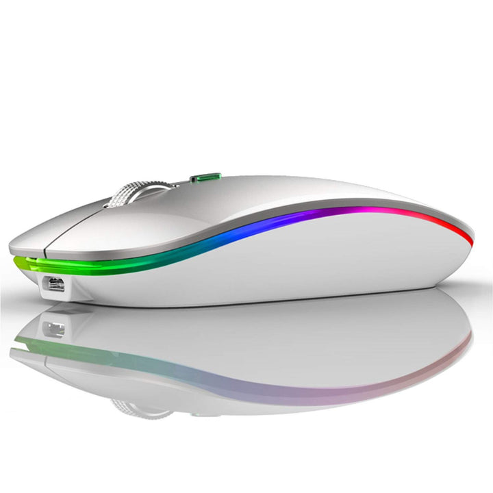 Uiosmuph G12 Maus Kabellos, LED 2.4G Leise Funkmaus Wiederaufladbar Wireless Mousemit Nano USB Empfä
