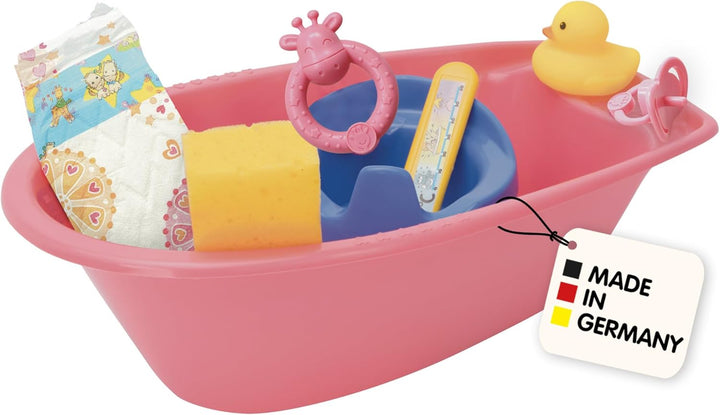 Heless 914 - Puppenbadewanne mit viel Zubehör, ca. 40,5 cm, Verschiedene