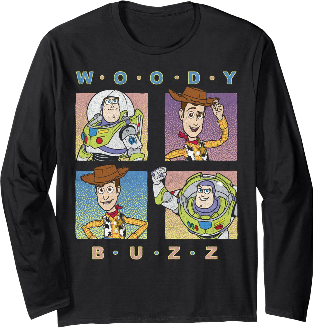 Disney Pixar Toy Story Woody And Buzz Four Square Langarmshirt
