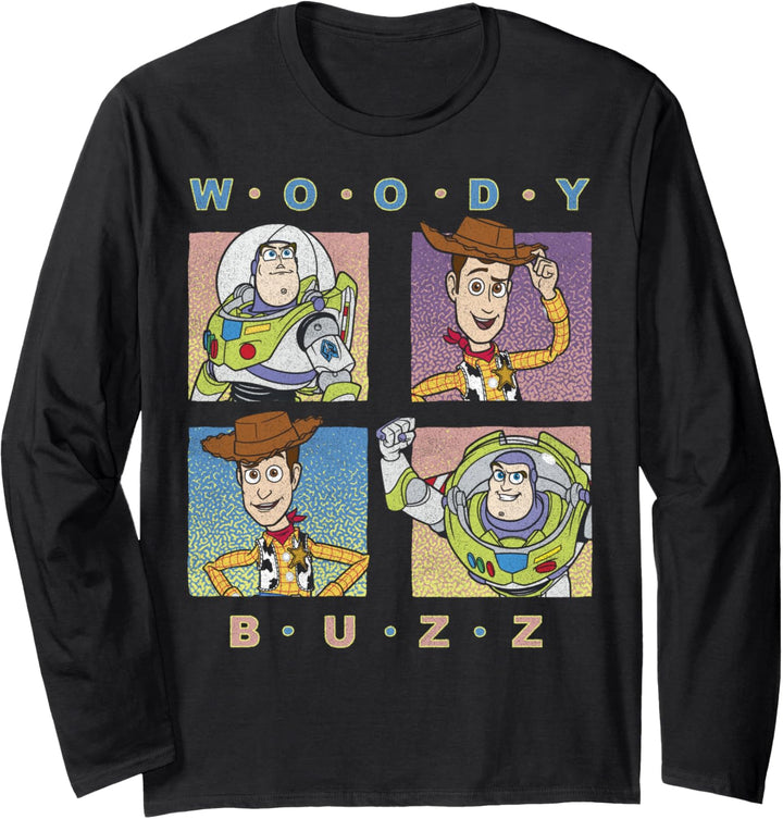 Disney Pixar Toy Story Woody And Buzz Four Square Langarmshirt