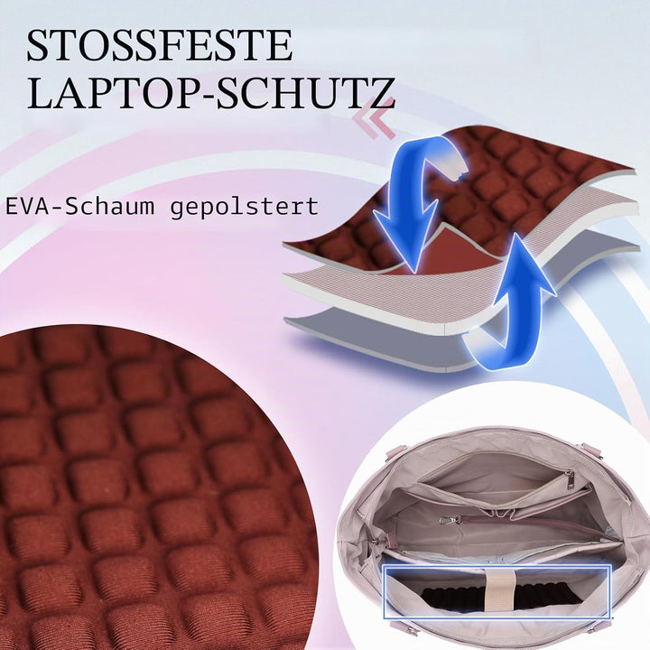 VX VONXURY Laptop Handtasche Damen Laptoptasche,15,6 Zoll Arbeitstasche Shopper Umhängetasche Lehrer