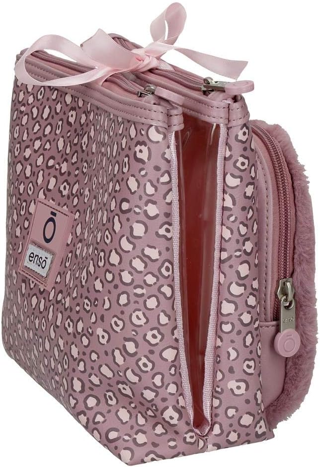 Enso My little cat Kosmetikkoffer mit drei Fächern Violett 23x17,7x10 cms PVC und Polyester Grosse T