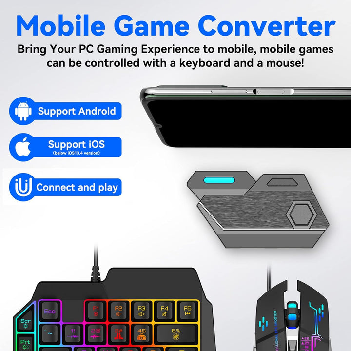 Annadue Mix SE Tastatur Maus Konverter, Bluetooth 5.0 Mobile Game Controller Adapter, Professionelle