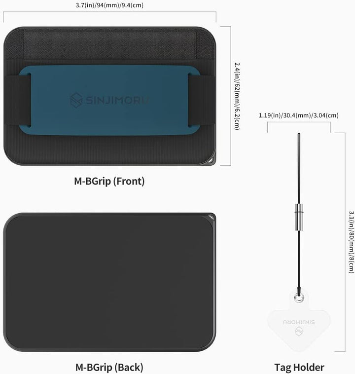 Sinjimoru Rutschfester Magnetischer Handy Kartenhalter mit Fingergriff, Kreditkartenetui kompatibel