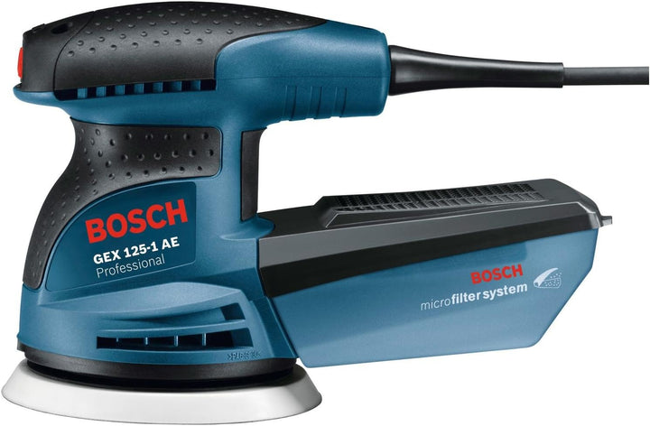 Bosch Professional GEX 125-1 AE Exzenterschleifer (125-mm-Schleifteller, 250 W, 3x Schleifblatt, ink