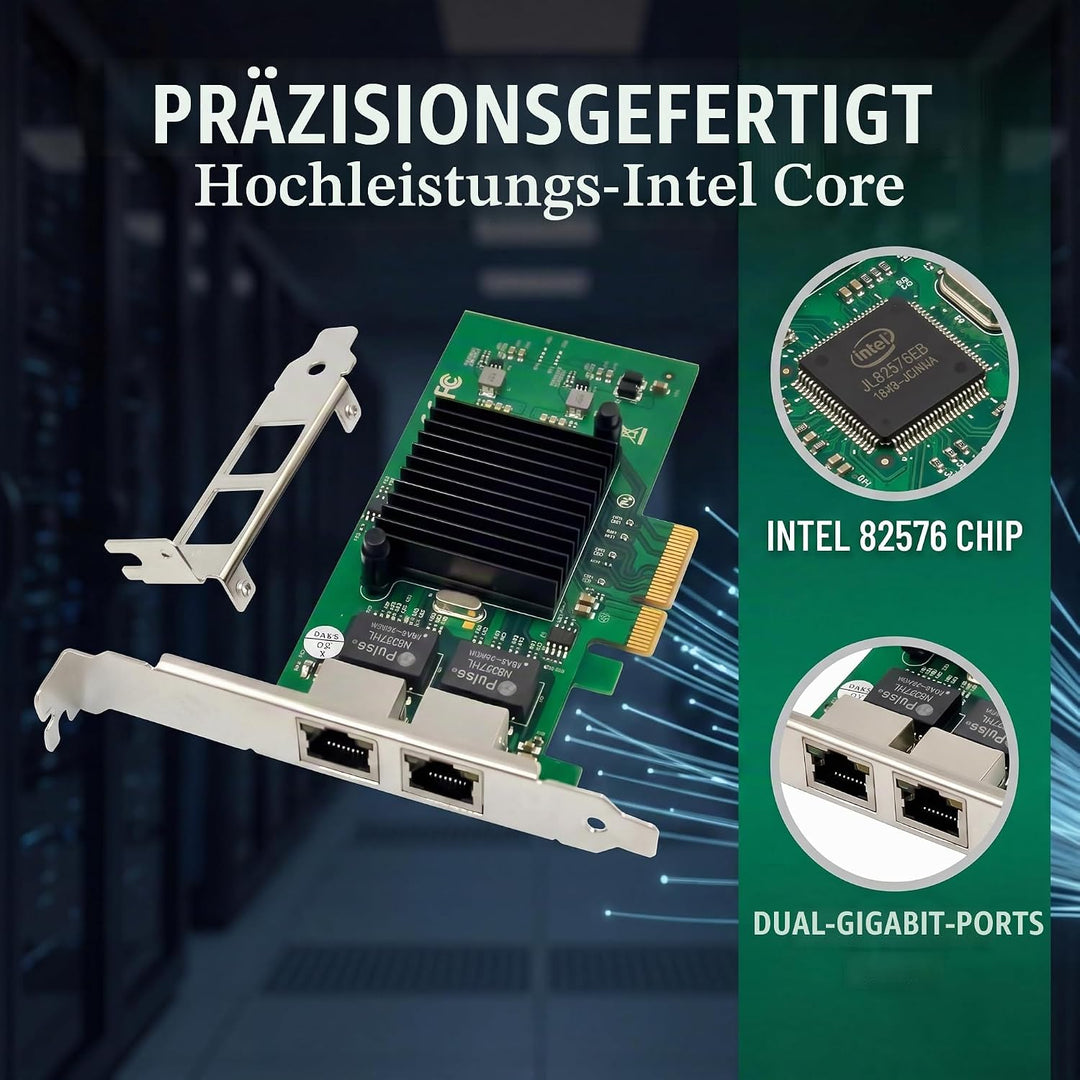 Dual-Port PCIe X4 Gigabit Netzwerkkarte 1000M PCI Express Ethernet Adapter mit Intel 82576 Zwei Port