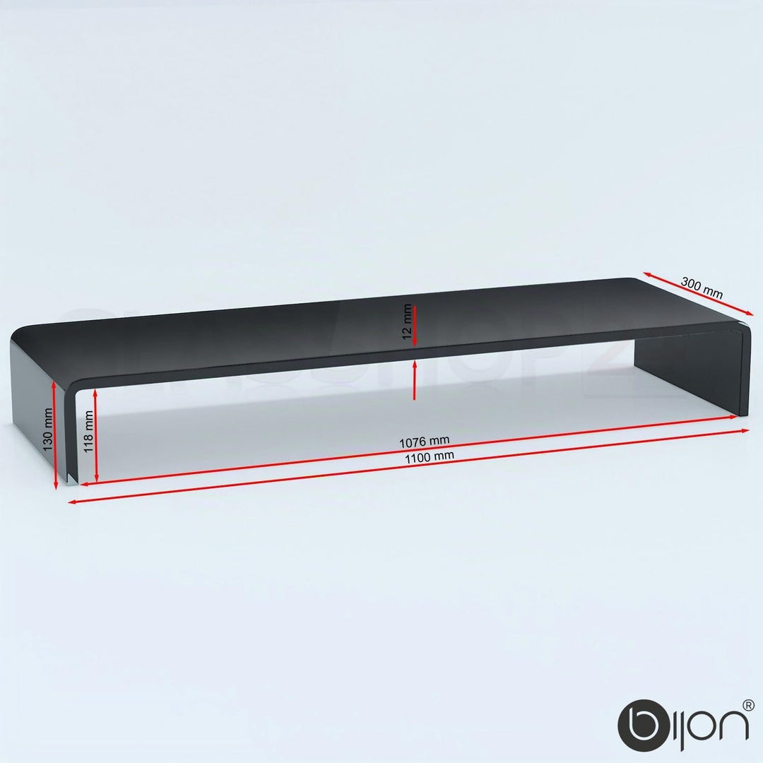 bijon TV Aufsatz Glas Bildschirm-Erhöhung | PC Monitor-Erhöhung, Schreibtisch-Aufsatz für Laptop Erh