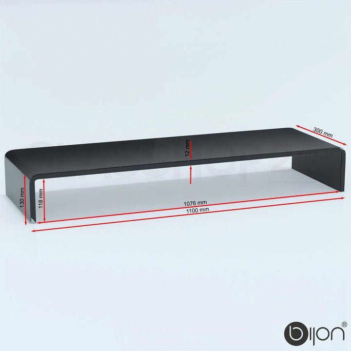 bijon TV Aufsatz Glas Bildschirm-Erhöhung | PC Monitor-Erhöhung, Schreibtisch-Aufsatz für Laptop Erh