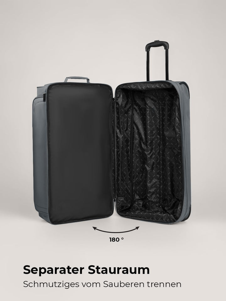 REDOLZ 2-Rollen grosse Trolley-Reisetasche | Volumen erweiterbar von 98 auf 119 Liter mit Dehnfalte
