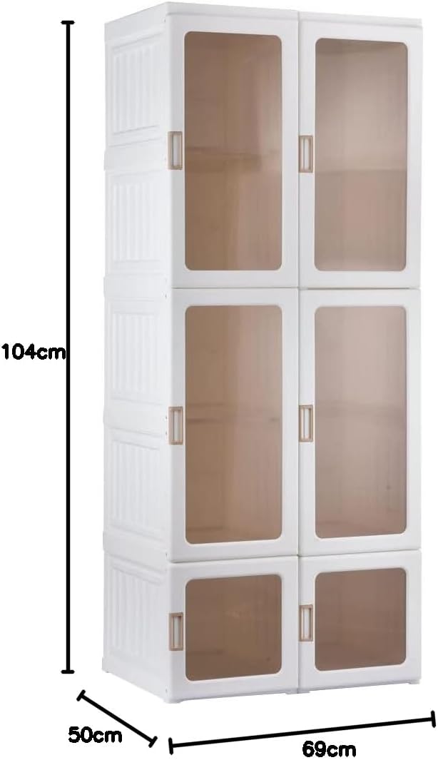 BITUXX Lex21 Kleiderschrank Schrank Organizer aus PP 104x69x50cm Leichter Aufbau