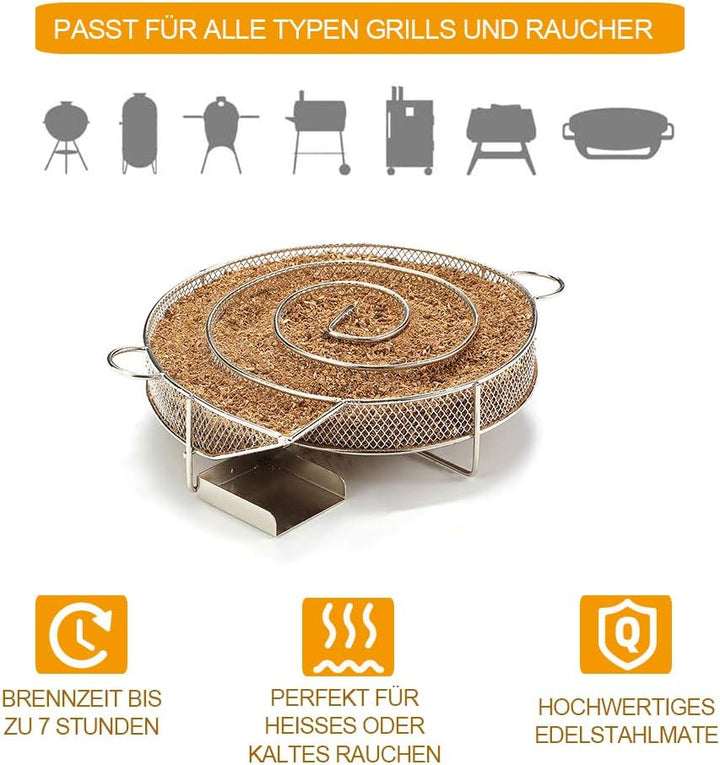 SUNLIFER Kaltrauchgenerator, räucherofen edelstahl für heisses und kaltes Rauchen, perfekt für alle