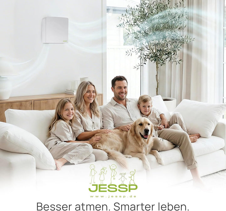 Eco Smart DZ Wohnraumlüftung – Luftfeuchte-gesteuert, 97% Wärmerückgewinnung, WLAN, F7-Filter, Ø160m