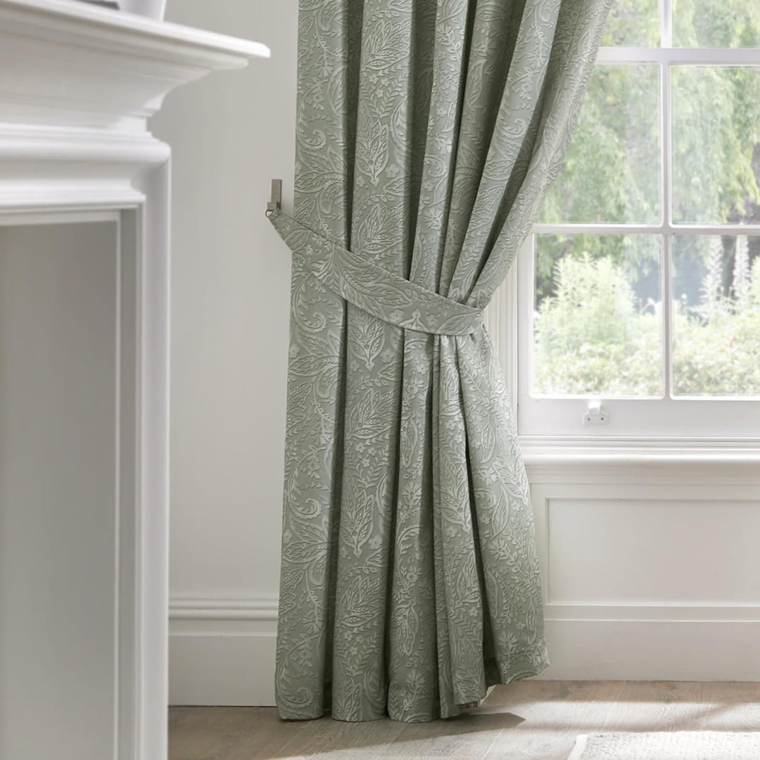 Dreams & Drapes Vorhänge, 100% Baumwolle, Bleistiftfalten, mit Raffhaltern, 168 x 137 cm, Aveline, 8