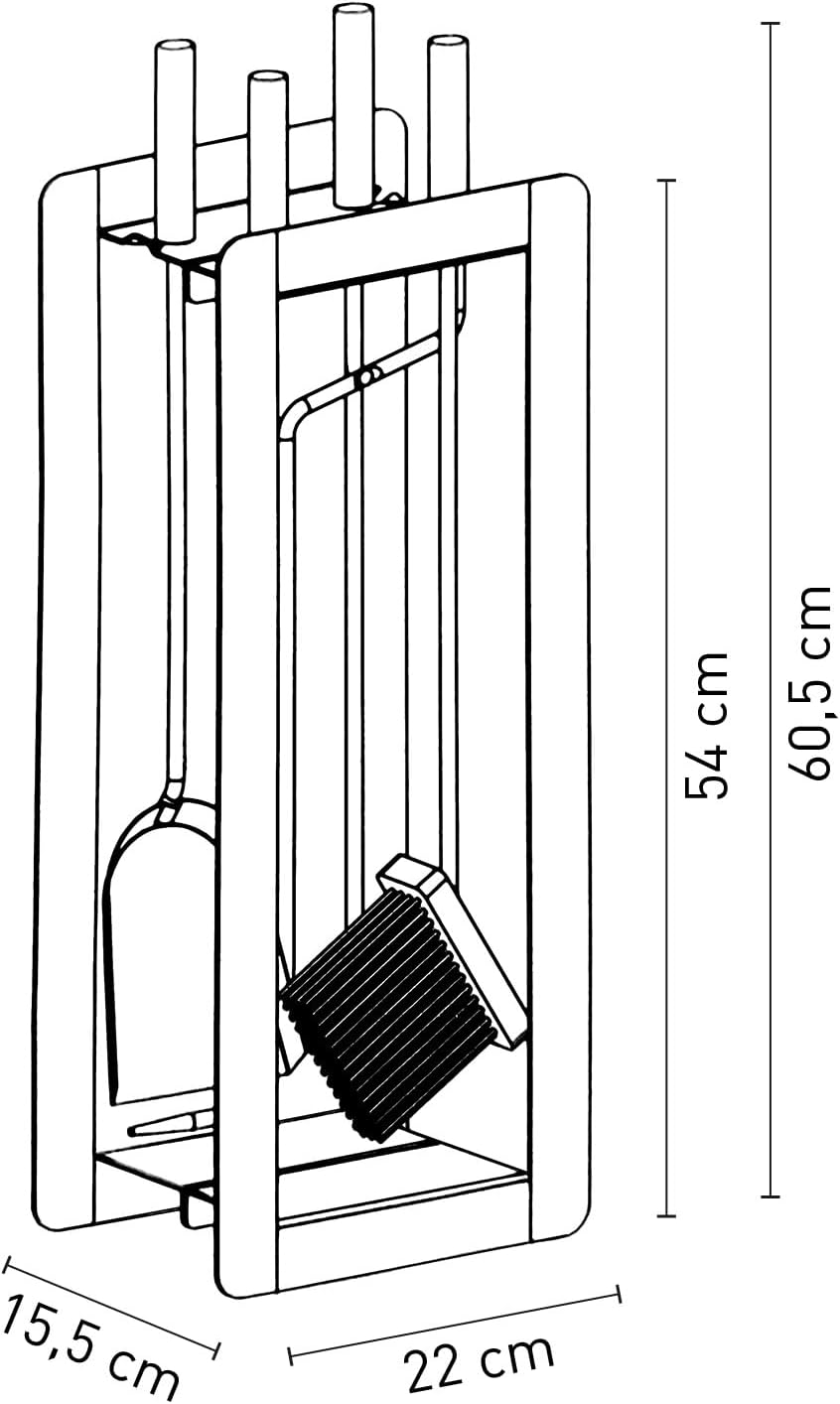 raik R1014 Raik Kaminbesteck Theodor, 4-tlg, schwarz