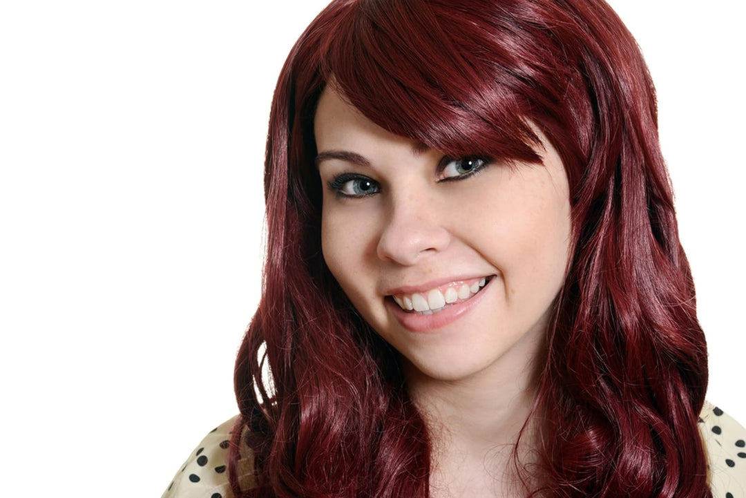 hair2heart 25 x 1g Echthaar Microring Loop Extensions, 50cm - glatt - #99j burgundy - Loops Haarverl