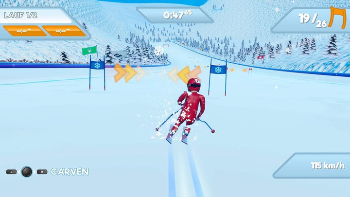 Winter Sports Games - Skispringen, Alpin, Bobfahren, Rennrodeln, Curling, Slamom für Switch