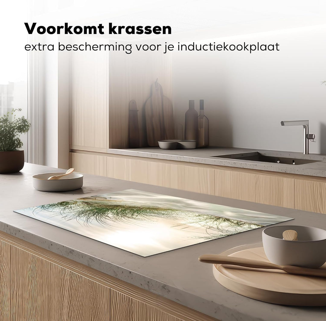 MuchoWow Herdabdeckplatte Ceranfeld Spritzschutz Küche Dünen am Wattenmeer 78x52 cm Induktionsherd A