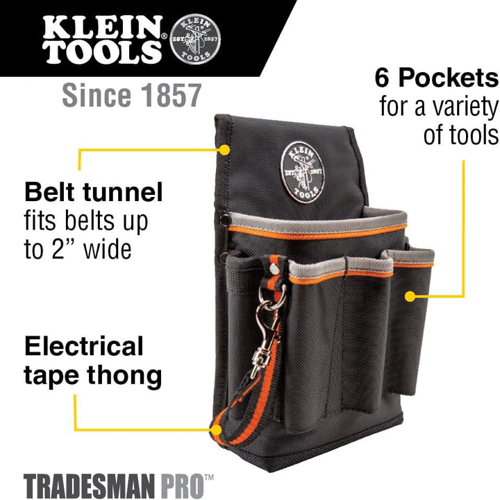 Klein Tools 5240 Fach-Pro klein Wartung Werkzeug Tasche, 5241 Tasche mit 6 Fächern, Tasche mit 6 F&#