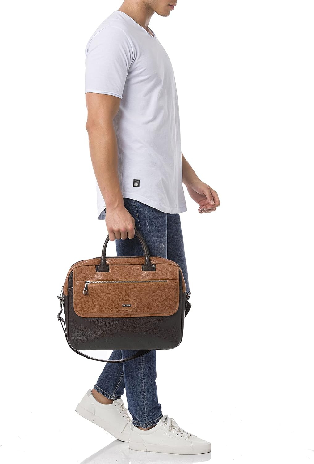 Redbridge Herren Schultertasche Messenger Bag Umhängetasche Kunstleder Braun, Braun